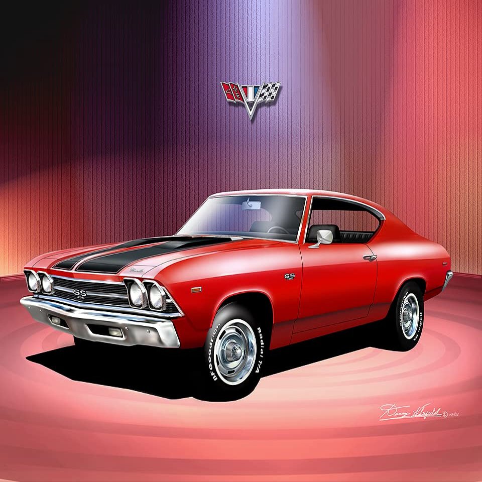 1969 Chevrolet Chevelle | Fine Art Prints By Danny Whitfield (20in x 30in, MATADOR RED)