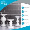 BIRDROCK HOME 3pc Pillar Candleholders - Whitewash - Farmhouse Decor - Wooden Candle Holders - Table Centerpiece - Stand view 2