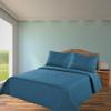 2/3 Piece Set Reversible Hotel Quilt Bedspread Lightweight Stitch Pattern Solid Color Quilt and Pillow Sham (Queen, Teal Green) Nena view 1