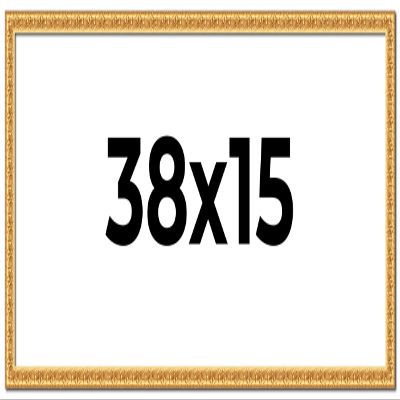 38x15 Frame Gold Real Wood Picture Frame Width 1 Inches | Interior Frame Depth 0.5 Inches | Edwina Traditional Photo Frame Complete with UV Acrylic, Foam Board Backing & Hanging Hardware