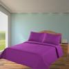 2/3 Piece Set Reversible Hotel Quilt Bedspread Lightweight Stitch Pattern Solid Color Quilt and Pillow Sham (Queen, Purple) Nena view 1