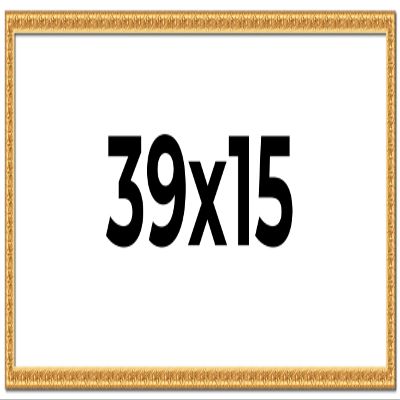 39x15 Frame Gold Real Wood Picture Frame Width 1 Inches | Interior Frame Depth 0.5 Inches | Edwina Mid-Century Photo Frame Complete with UV Acrylic, Foam Board Backing & Hanging Hardware