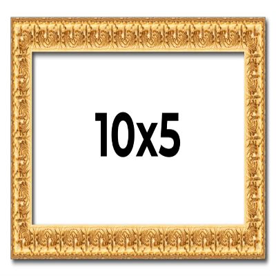 10x5 IN Frame Gold Real Wood Picture Frame Width 1 Inches | Interior Frame Depth 0.5 Inches | Edwina Minimalist Photo Frame Complete with UV Acrylic, Foam Board Backing & Hanging Hardware