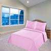 2/3 Piece Set Reversible Hotel Quilt Bedspread Lightweight Stitch Pattern Solid Color Quilt and Pillow Sham (Twin, Light Pink) Nena view 1