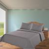 2/3 Piece Set Reversible Hotel Quilt Bedspread Lightweight Stitch Pattern Solid Color Quilt and Pillow Sham (Queen, Gray Charcoal) Nena view 1