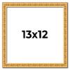 13x12 Frame Gold Real Wood Picture Frame Width 1 Inches | Interior Frame Depth 0.5 Inches | Edwina Industrial Photo Frame Complete with UV Acrylic, Foam Board Backing & Hanging Hardware view 1