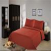 2/3 Piece Set Reversible Hotel Quilt Bedspread Lightweight Stitch Pattern Solid Color Quilt and Pillow Sham (Queen, Orange) view 1