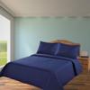 2/3 Piece Set Reversible Hotel Quilt Bedspread Lightweight Stitch Pattern Solid Color Quilt and Pillow Sham (Queen, Navy Sapphire) Nena view 1