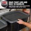 Rubbermaid Heavy Duty Black Storage Bins Plastic Totes with Lids for Storage, Stackable, Large Capacity, Durable, Multipurpose, 14 GAL, 6 Pack (14 GAL - 6 Pack Solid Black and Grey) view 3