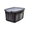 Rubbermaid Heavy Duty Black Storage Bins Plastic Totes with Lids for Storage, Stackable, Large Capacity, Durable, Multipurpose, 14 GAL, 6 Pack (14 GAL - 6 Pack Solid Black and Grey) view 4