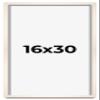 16x30 Shadow Box White Wash Display Frame Solid Wooden with White Acid-Free Backing UV Acrylic & Hanging Hardware | with 3/4" Usable Depth view 1
