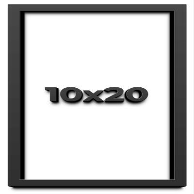 10x20 Shadow Box Black Solid Wood Display Frame with White Acid-Free Backing UV Acrylic & Hanging Hardware - with 3/4" Usable Depth