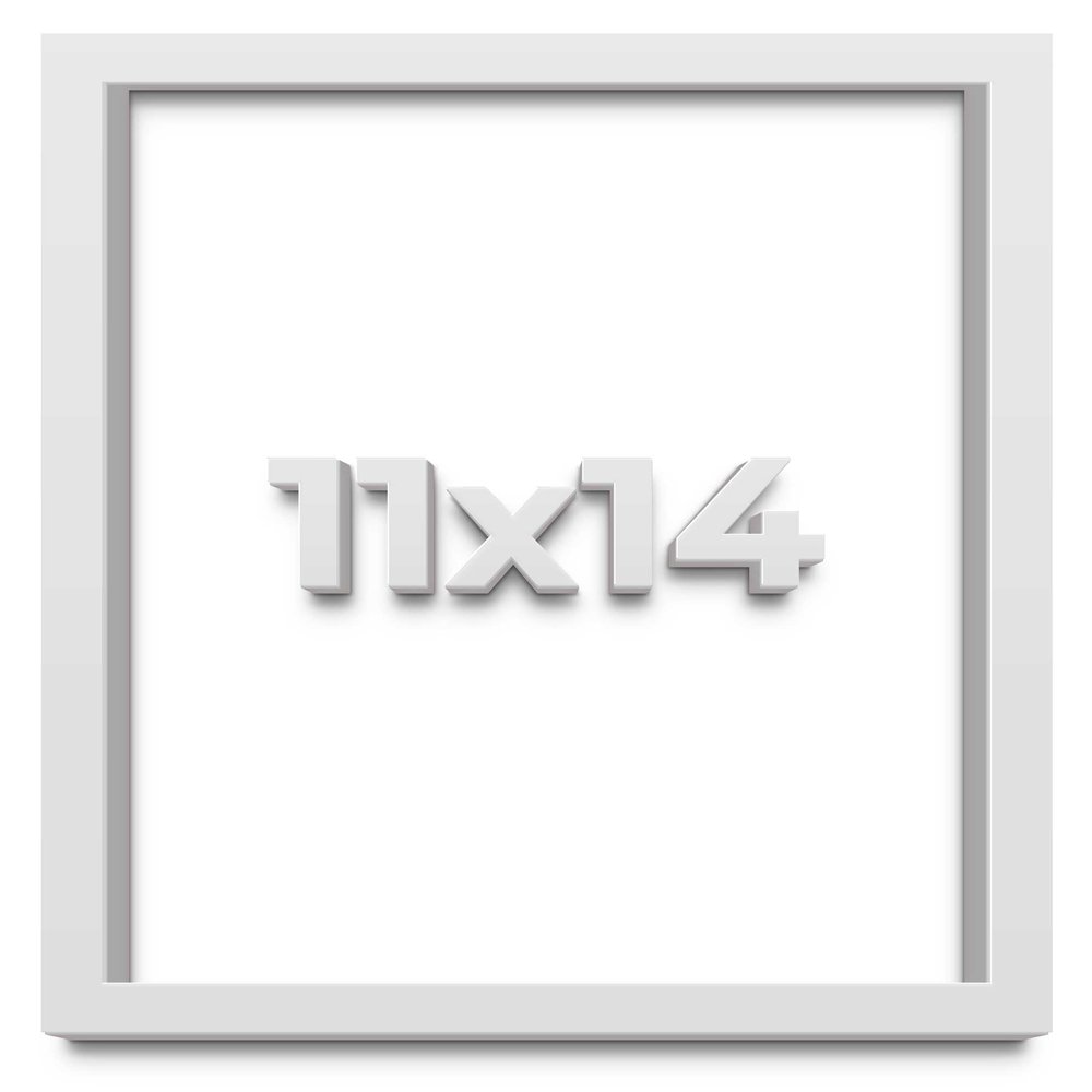11x14 Shadow Box White Solid Pine Wood Display Frame with Acid-Free Backing UV Acrylic & Hanging Hardware with 0.75" Usable Depth and 0.75" Frame Moulding Width