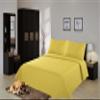 2/3 Piece Set Reversible Hotel Quilt Bedspread Lightweight Stitch Pattern Solid Color Quilt and Pillow Sham (Twin, Yellow Canary) view 1