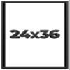24x36 Shadow Box Black Solid Wood Display Frame with White Acid-Free Backing UV Acrylic & Hanging Hardware - with 3/4" Usable Depth view 1