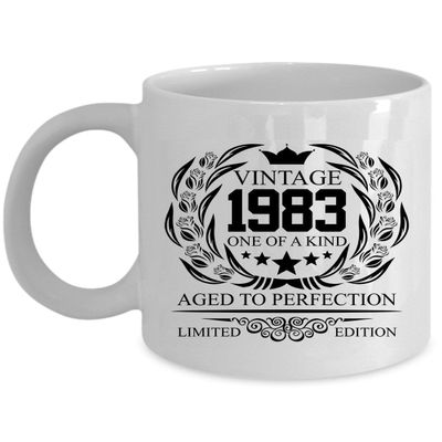 1983 Vintage Flower Coffee Mug Limited 43 Year Old 43rd Bday 2026 Funny Mug Gift