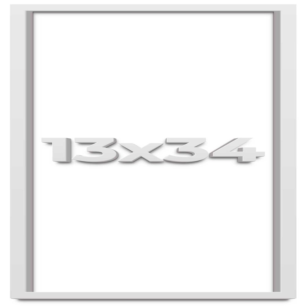 13x34 Shadow Box White Solid Pine Wood Display Frame with Acid-Free Backing UV Acrylic & Hanging Hardware with 0.75" Usable Depth and 0.75" Frame Moulding Width