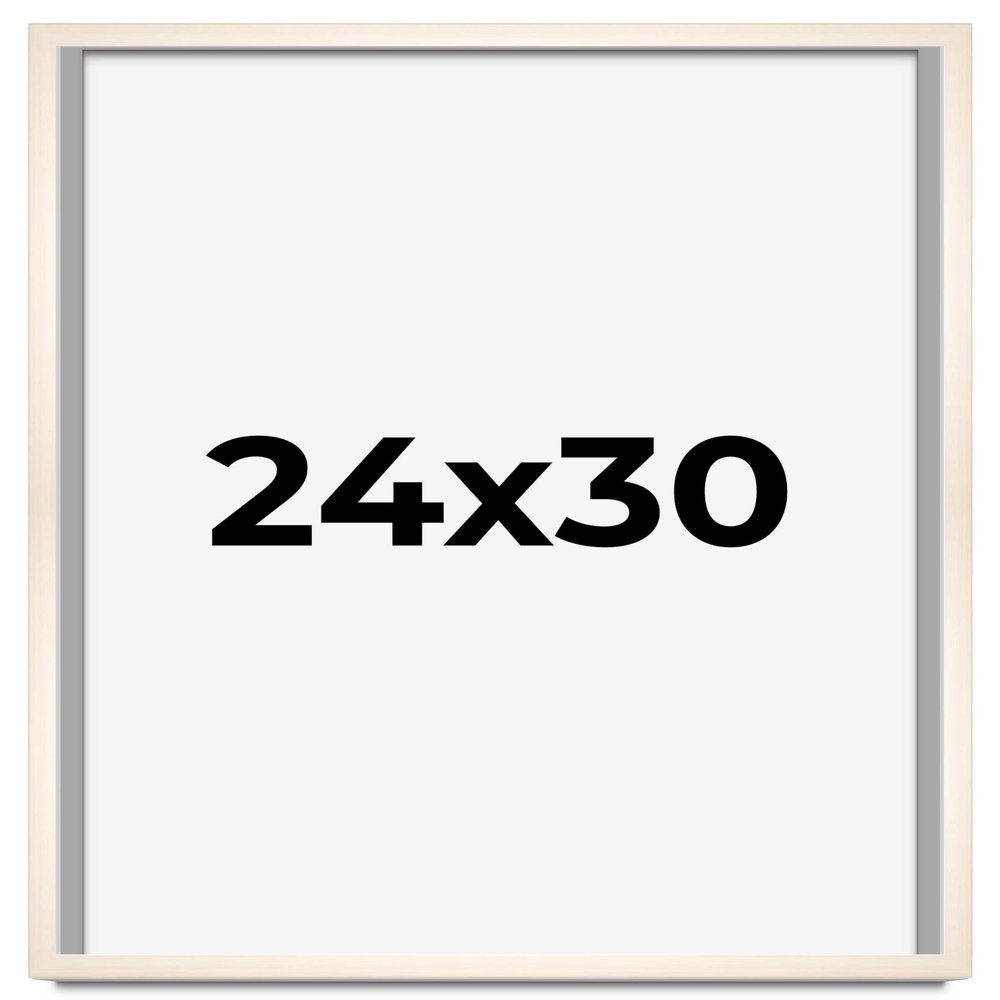 24x30 Shadow Box White Wash Display Frame Solid Wooden with White Acid-Free Backing UV Acrylic & Hanging Hardware | with 3/4" Usable Depth
