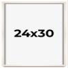 24x30 Shadow Box White Wash Display Frame Solid Wooden with White Acid-Free Backing UV Acrylic & Hanging Hardware | with 3/4" Usable Depth view 1