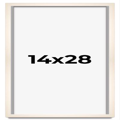14x28 Shadow Box White Wash Display Frame Solid Wooden with White Acid-Free Backing UV Acrylic & Hanging Hardware | with 3/4" Usable Depth