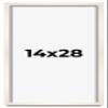 14x28 Shadow Box White Wash Display Frame Solid Wooden with White Acid-Free Backing UV Acrylic & Hanging Hardware | with 3/4" Usable Depth view 1