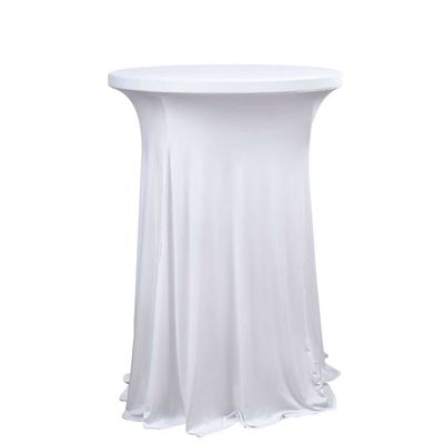 1 Pcs White Cocktail Table Cover Natural Wavy Drapes Spandex Tablecloth Party Supplies