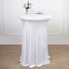 1 Pcs White Cocktail Table Cover Natural Wavy Drapes Spandex Tablecloth Party Supplies view 4