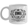 1961 Vintage Flower Coffee Mug Limited 65 Year Old 65th Bday 2026 Funny Mug Gift view 1