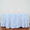 1 Pcs White Ribbon Roses 120" Round Tablecloth Fancy Wedding Party Catering Linens view 1