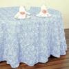 1 Pcs White Ribbon Roses 120" Round Tablecloth Fancy Wedding Party Catering Linens view 3
