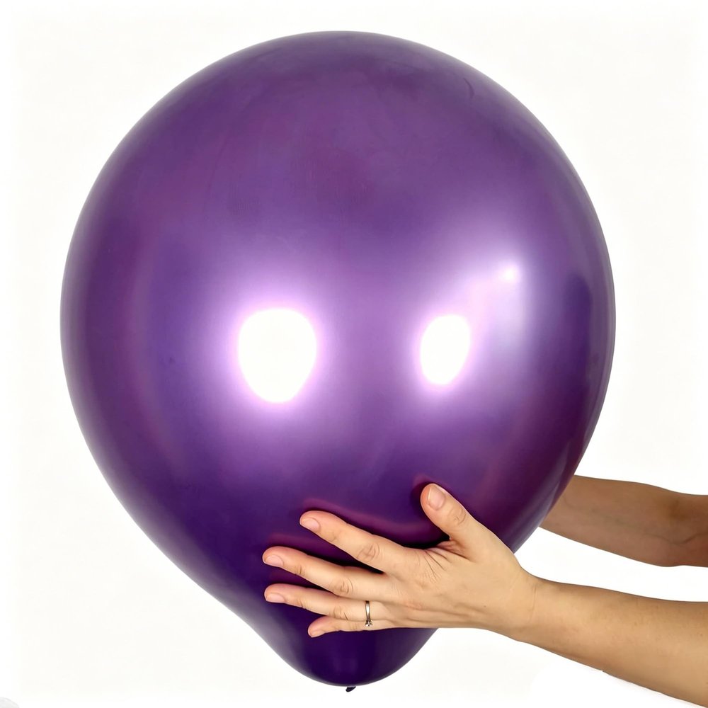 18 Inch 10 Pack Chrome Metallic Purple Balloons KIRIKOU Big Large Round Helium Thick Latex Balloons for Birthday Wedding Baby Shower Graduation Party Decoration