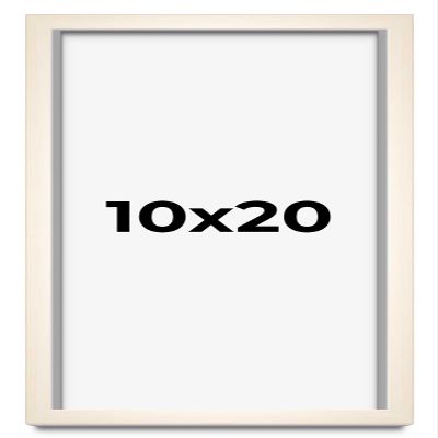 10x20 Shadow Box White Wash Display Frame Solid Wooden with White Acid-Free Backing UV Acrylic & Hanging Hardware | with 3/4" Usable Depth
