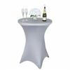 1 Pcs Silver Cocktail Spandex Table Cover Fitted Light Gray Party Home Tablecloth view 1