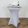 1 Pcs Silver Cocktail Spandex Table Cover Fitted Light Gray Party Home Tablecloth view 3
