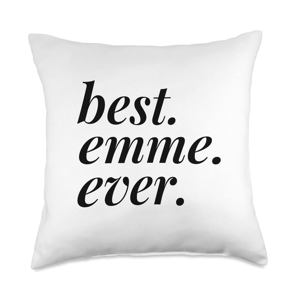 Best Emme Ever Name Personalized Woman Girl BFF Friend Throw Pillow