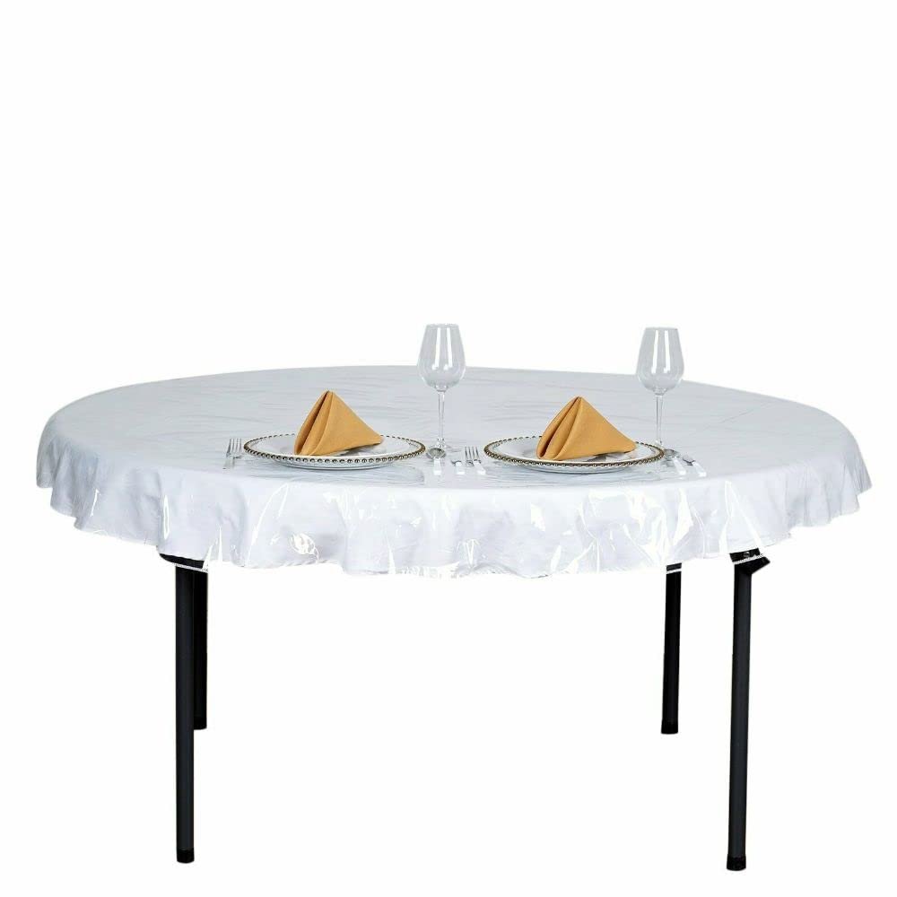 1 Pcs Clear Plastic Vinyl 70" Tablecloth Protector Table Cover Wedding Party