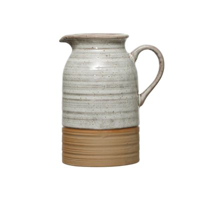 12 oz. Stoneware Creamer, Reactive Glaze, White