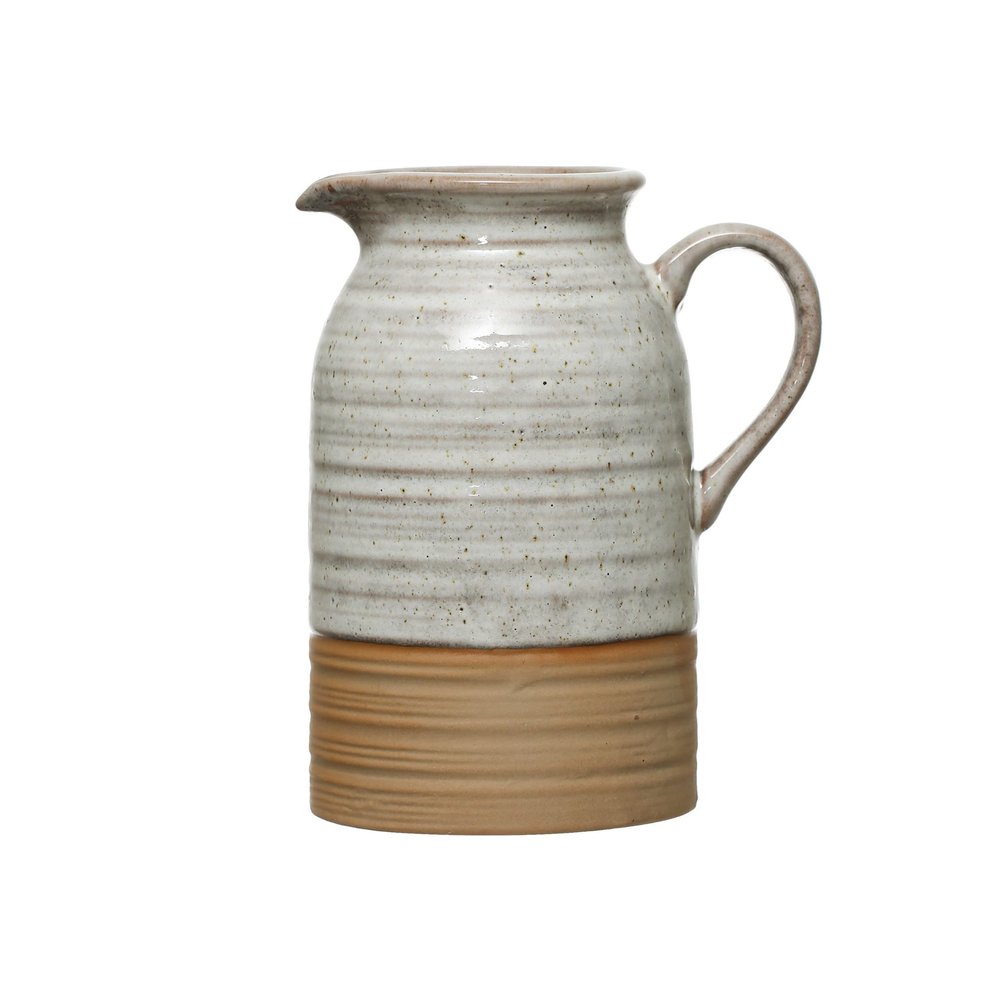 12 oz. Stoneware Creamer, Reactive Glaze, White