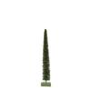 Creative Co-Op Rattan Tree with LED Lights and Wood Base, Green view 1