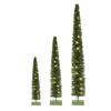 Creative Co-Op Rattan Tree with LED Lights and Wood Base, Green view 2