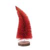 Creative Co-Op Curved Sisal Bottle Brush Tree with Wood Slice Base, Red Ombre view 1