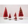 Creative Co-Op Curved Sisal Bottle Brush Tree with Wood Slice Base, Red Ombre view 2