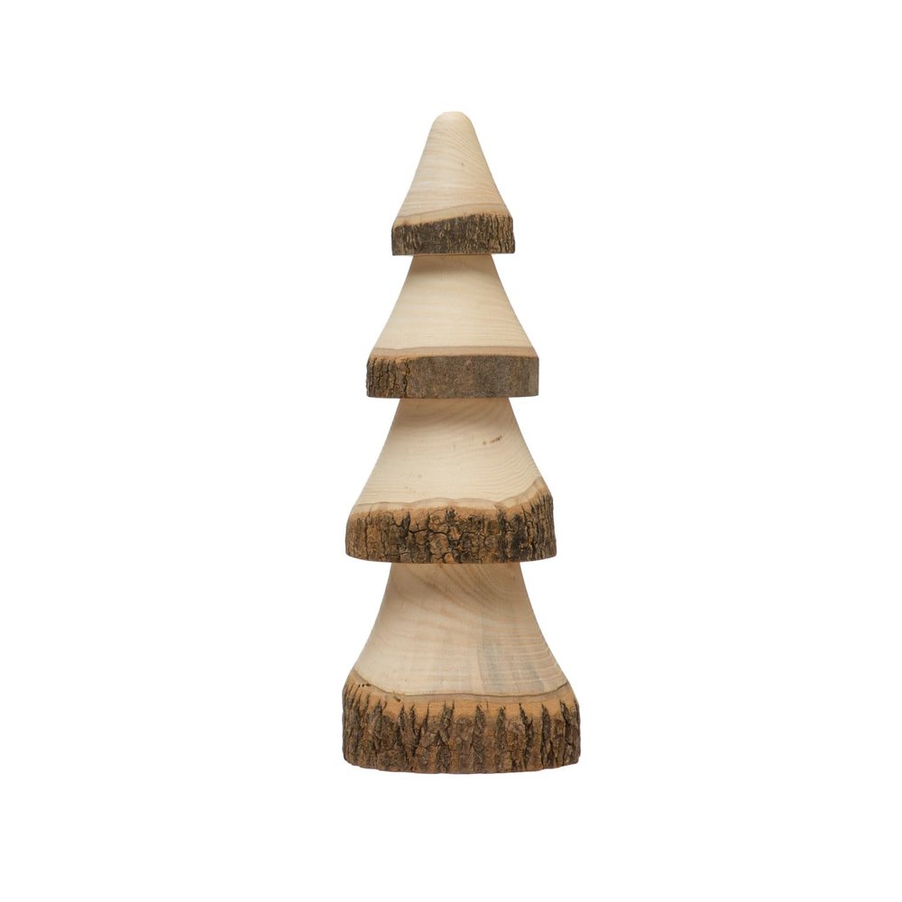 Creative Co-Op Hand-Carved Wood Tree, Natural