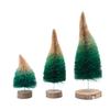 Creative Co-Op Curved Sisal Bottle Brush Tree with Wood Base, Green Ombre view 3