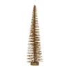 Creative Co-Op Rattan Tree with Glitter and Wood Base, Gold view 1