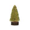 Creative Co-Op Sisal Bottle Brush Tree with Wood Slice Base, Chartreuse view 1