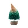 Curved Sisal Bottle Brush Tree with Wood Base, Green Ombre view 1