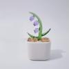 DECRZPB Coloured Glaze Art Purple Lily of The Valley Crystal Glass Figurine Handmade Blown Glass Gift for Birthday Home Decor Table Ornament view 1