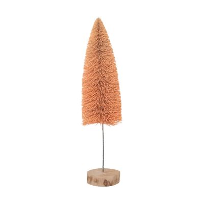 Creative Co-Op Bottle Brush Tree with Wood Base, Peach