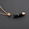 SHEIL Free Custom Engraving Paw Print & Bullet Urn Necklace for Pet Ashes Memorial Urn Pendant Cremation Keepsake Jewelry view 3